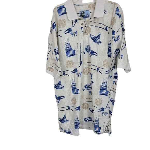 Guy Harvey Aftco Bluewater Pullover Shirt  Boats Fishing Polo Cotton Outdoors XL - Picture 1 of 11